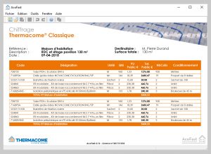 Thermacome, 1er système de planchers chauffants-rafraîchissants hydrauliques basse température – Chiffrage Acofast